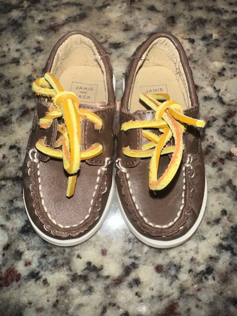 Janie & Jack baby boys canvas boat shoes brown 5